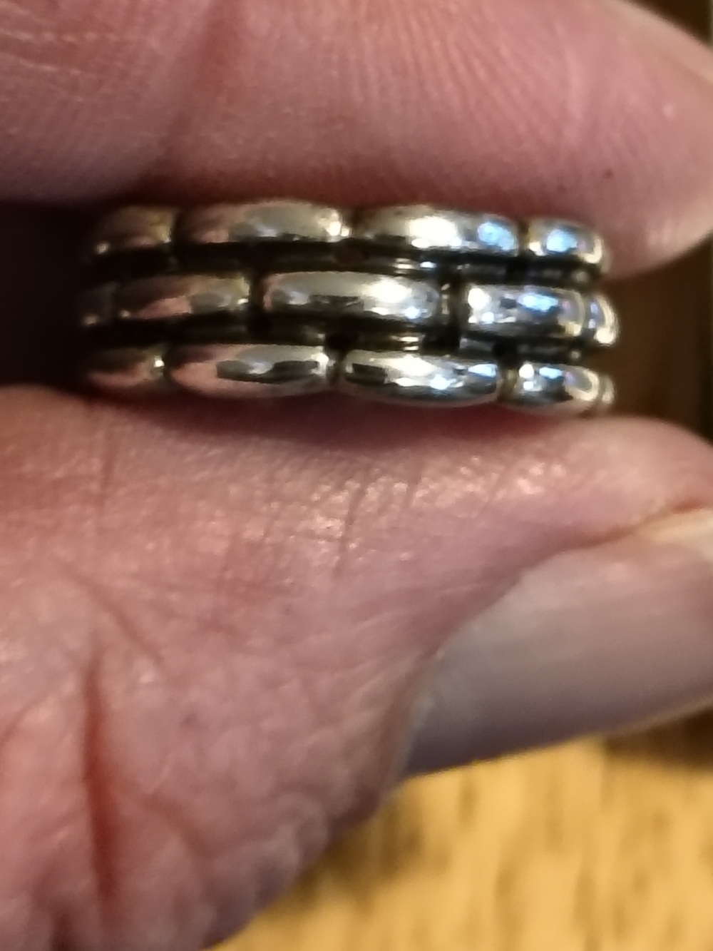 Vintage CNA Textured Unisex Stackable Band Ring in Sterling Silver Size 6